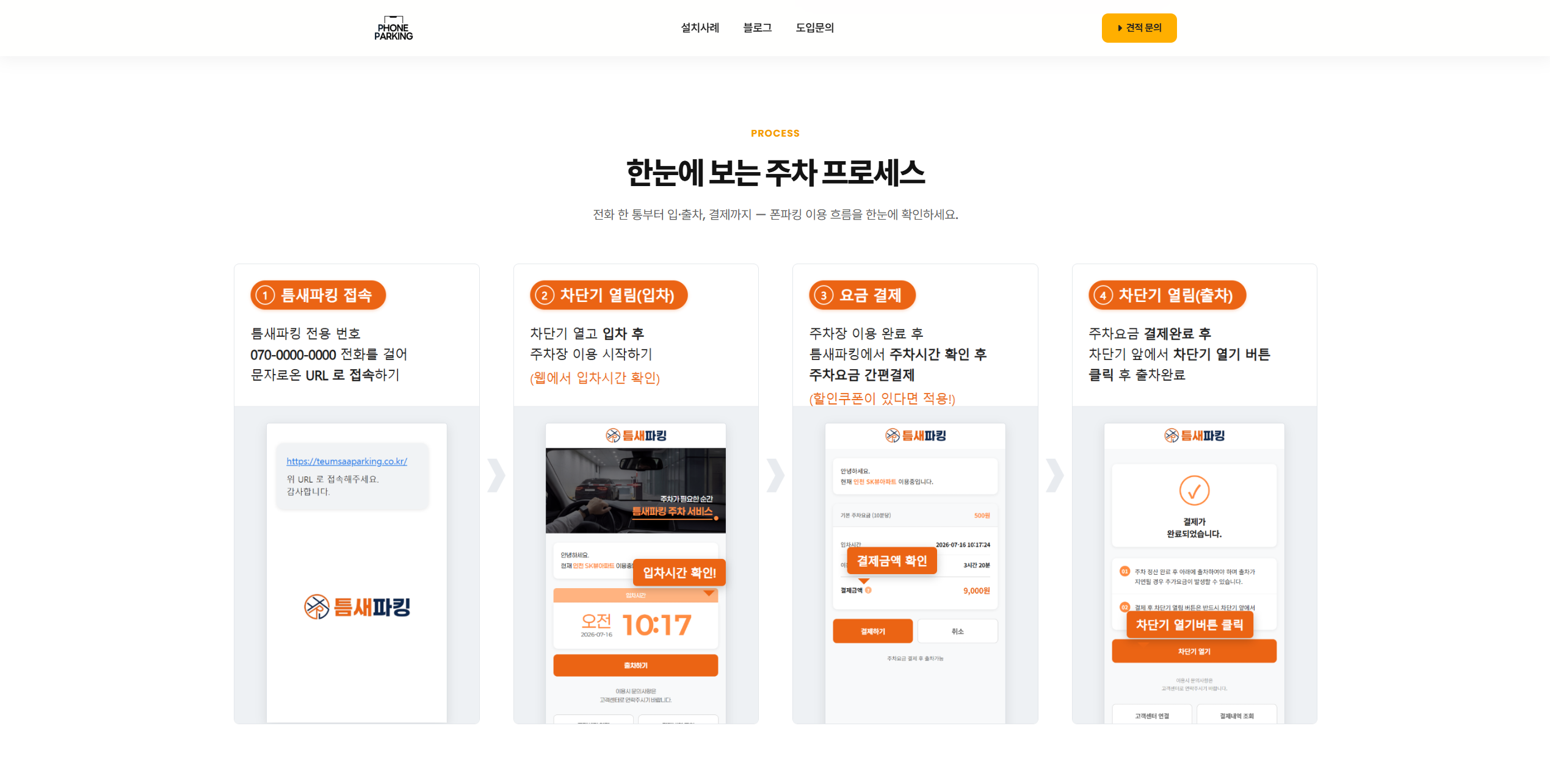 폰파킹 - 한눈에 보는 주차 프로세스